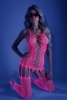 Neonowy kombinezon bodystocking różowy